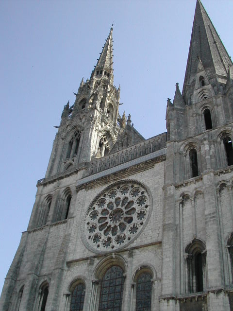 this is an image of a cathedral with a large circular window