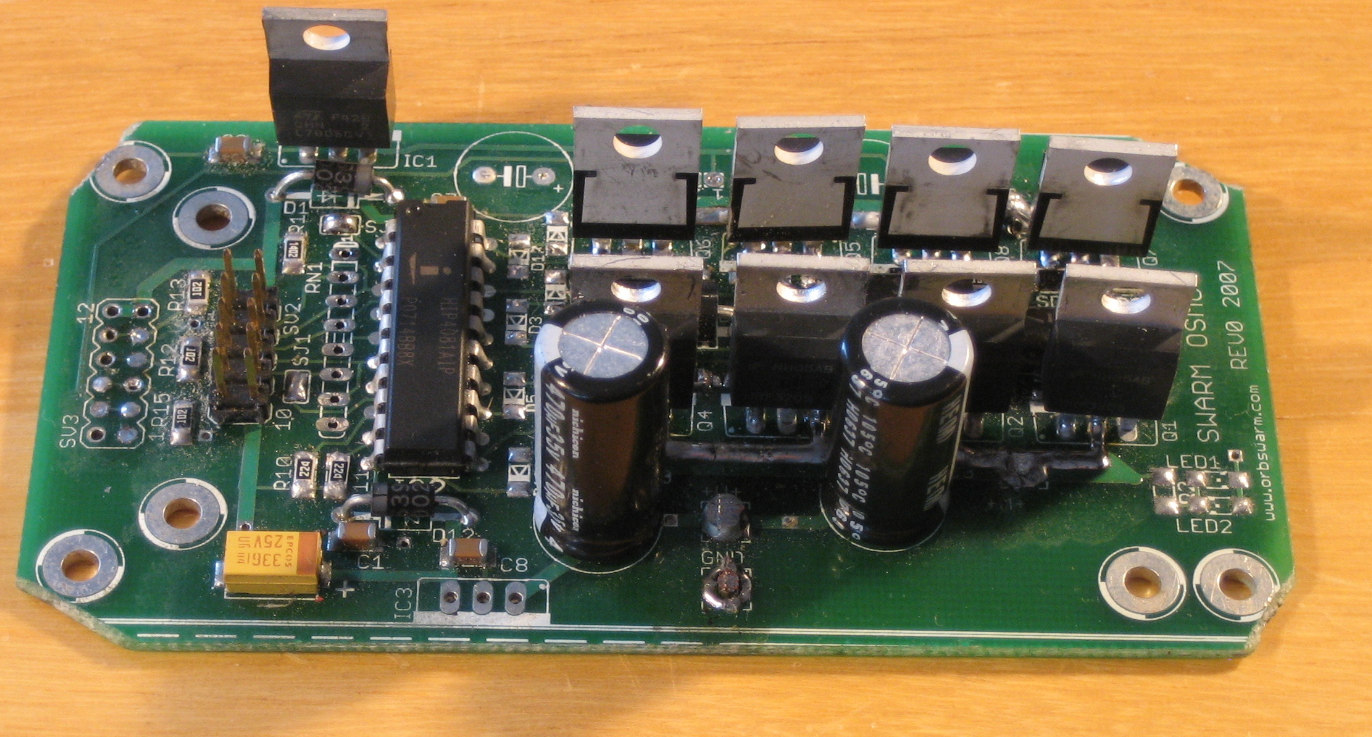 an electronics board showing the four electronic components