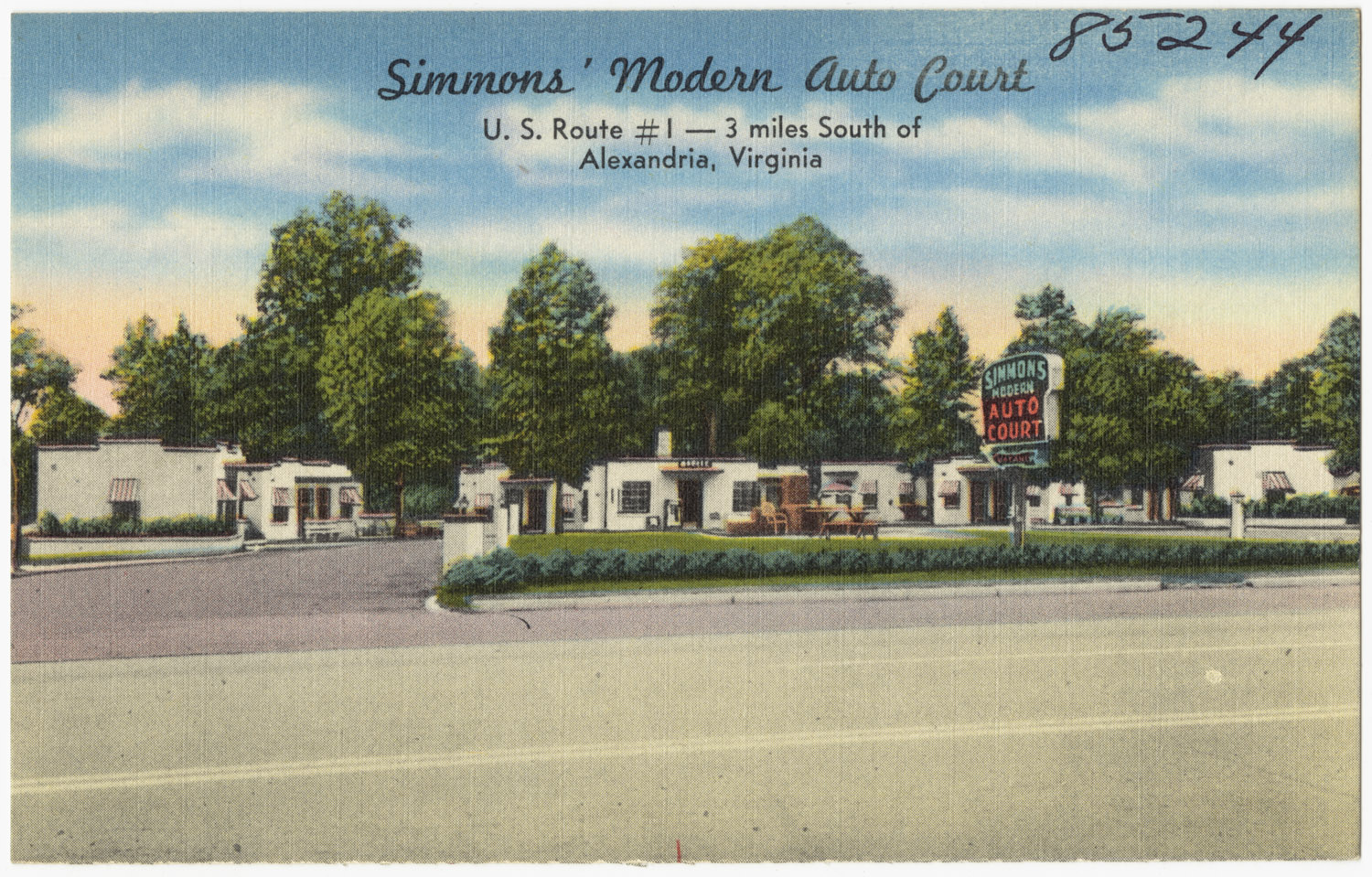 a postcard showing a motel named summer madison
