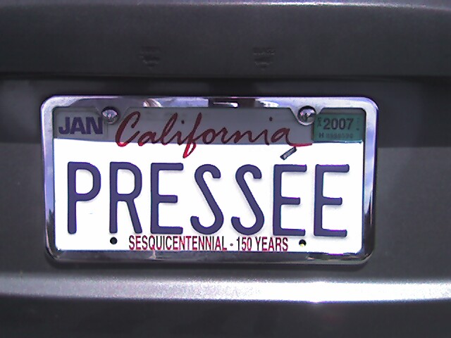 a license plate for the state's president