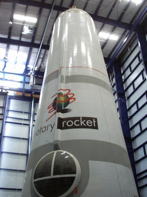this rocket is in an empty storage area