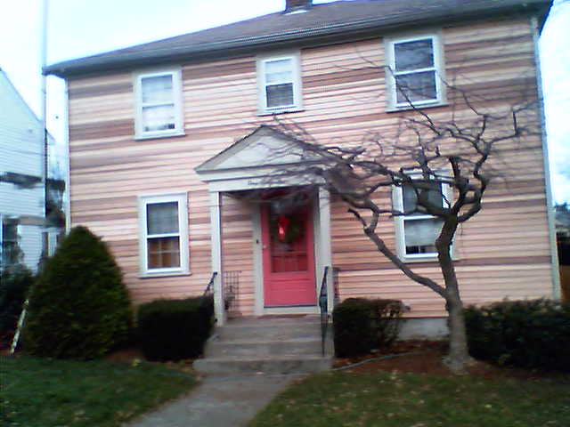 the pink house is painted all red