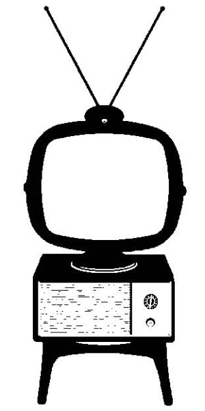 a vintage television with the words tv