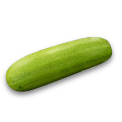 a long cucumber laying down on a white background