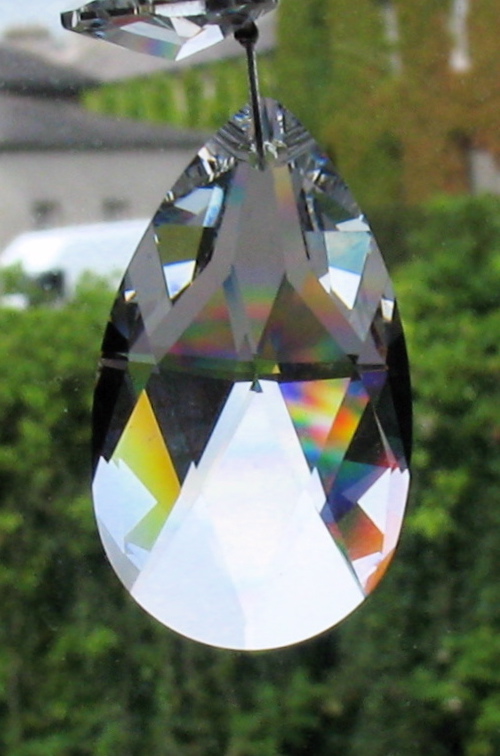 the tearlet of the glass diamond is hanging outside