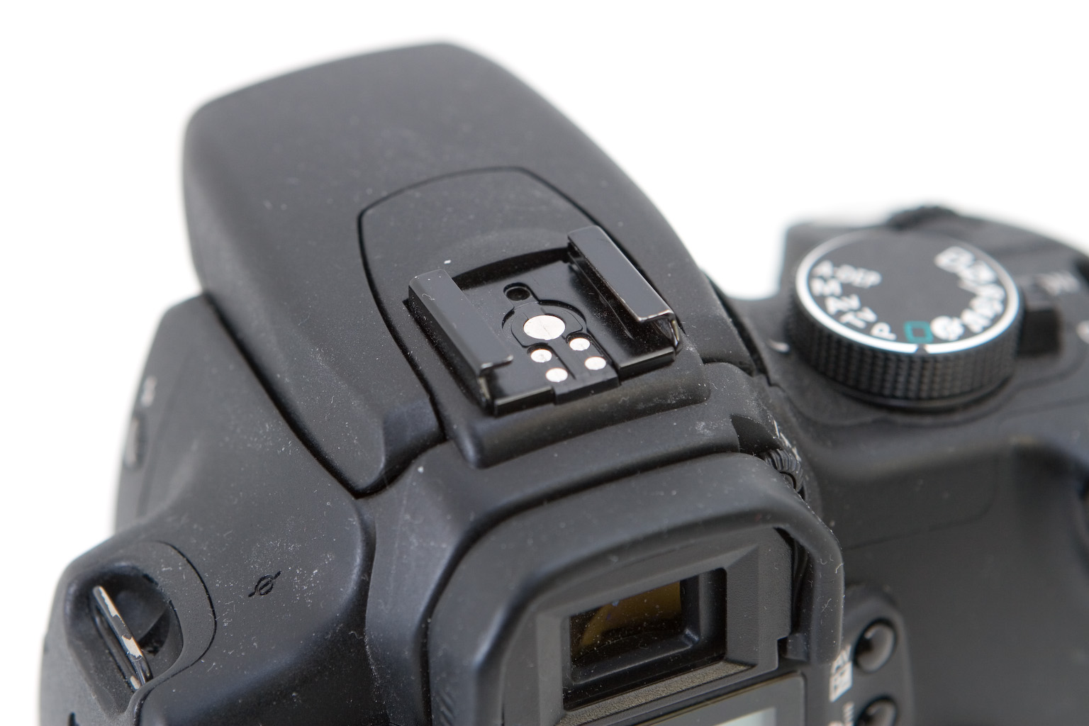 the front and side of a black digital camera