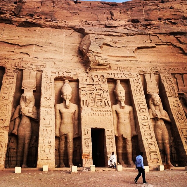 the entrance to abut abt is carved into a face