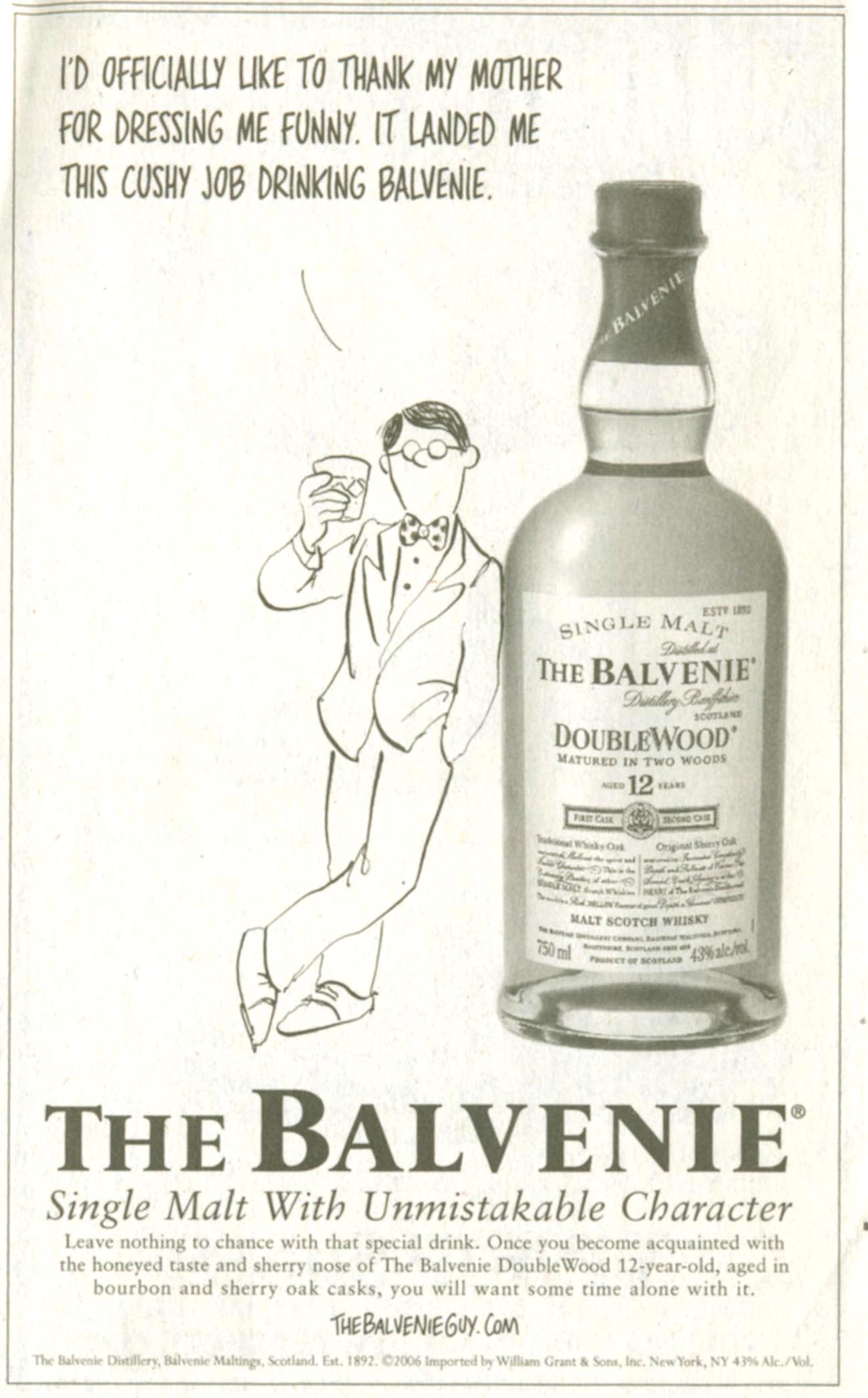 an advertit for the balvene single malk whisky