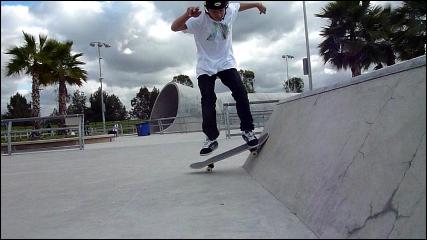 a person on a skateboard doing tricks