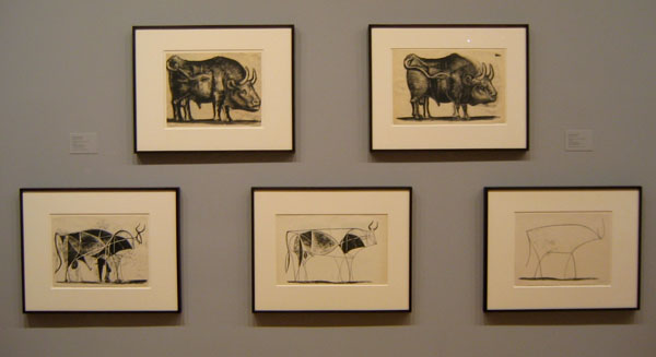artwork on wall in art gallery displaying various types of animals