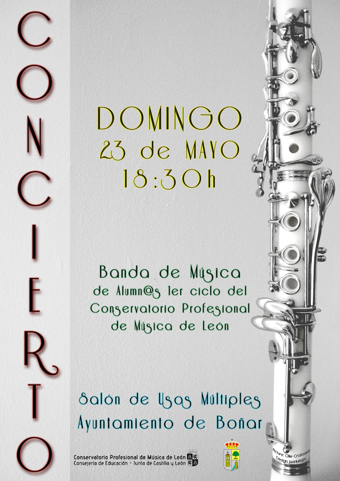 the poster for a concert features an instrument
