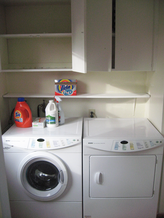 a washer and dryer are placed in front of each other
