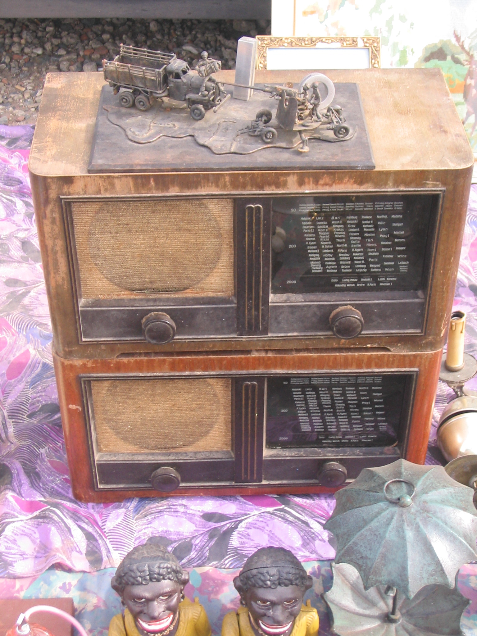 a decorative item on top of a table with an umbrella