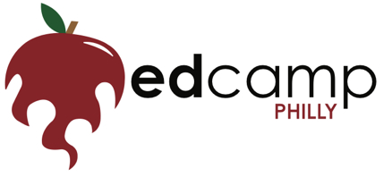 the logo for edcammp philly with an apple and dripping water