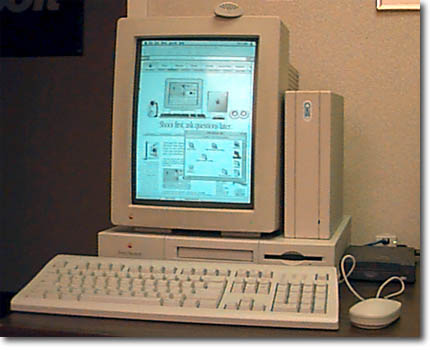 the old computer is turned on so it can see its screens