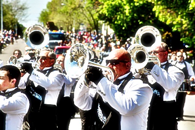 a band plays together at the parade