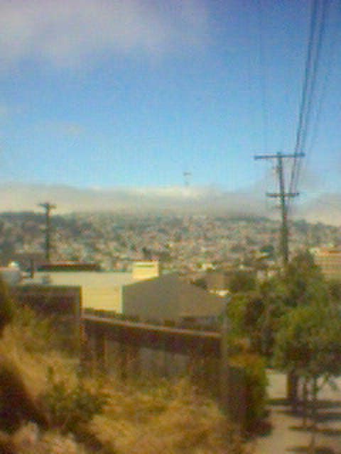 the view from the top of the hill, near the houses