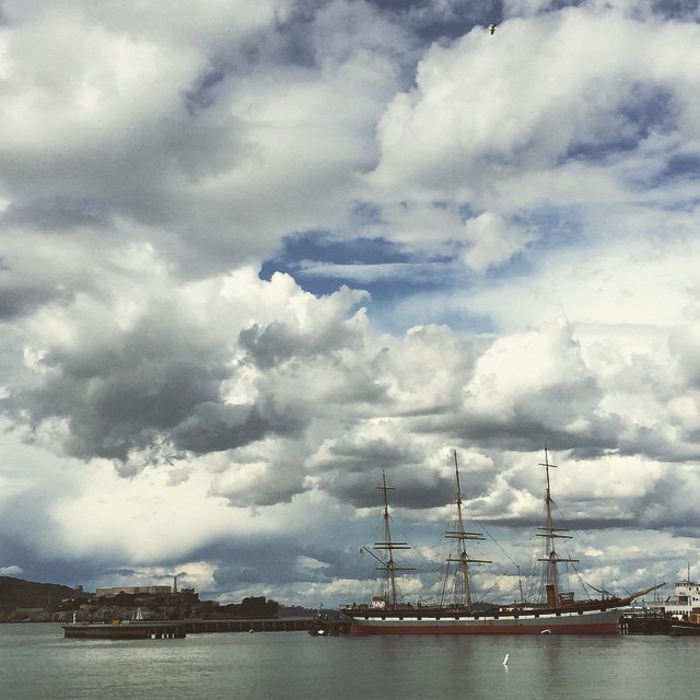 the large ships are at dock and in the water