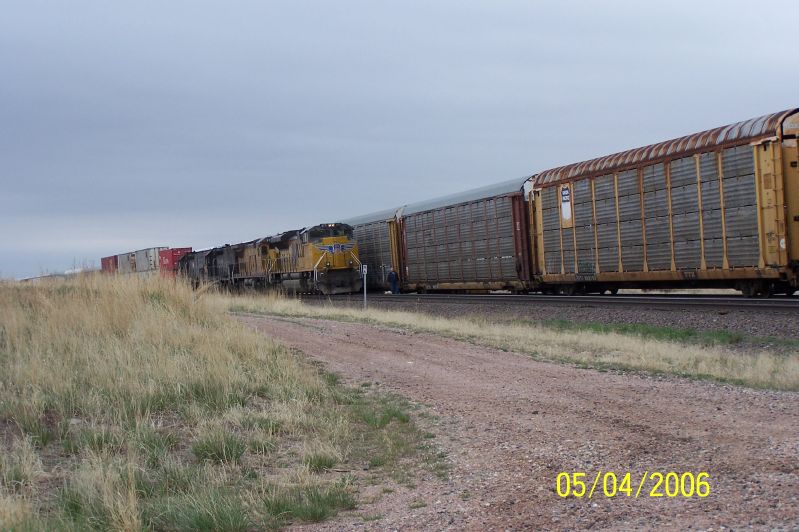 the train is going through a prairie like area