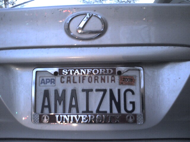 an image of the license plate on a car