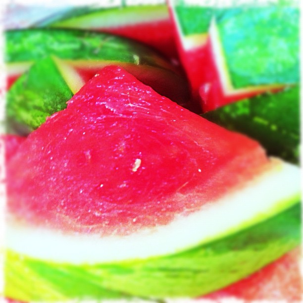 a closeup view of a watermelon slice