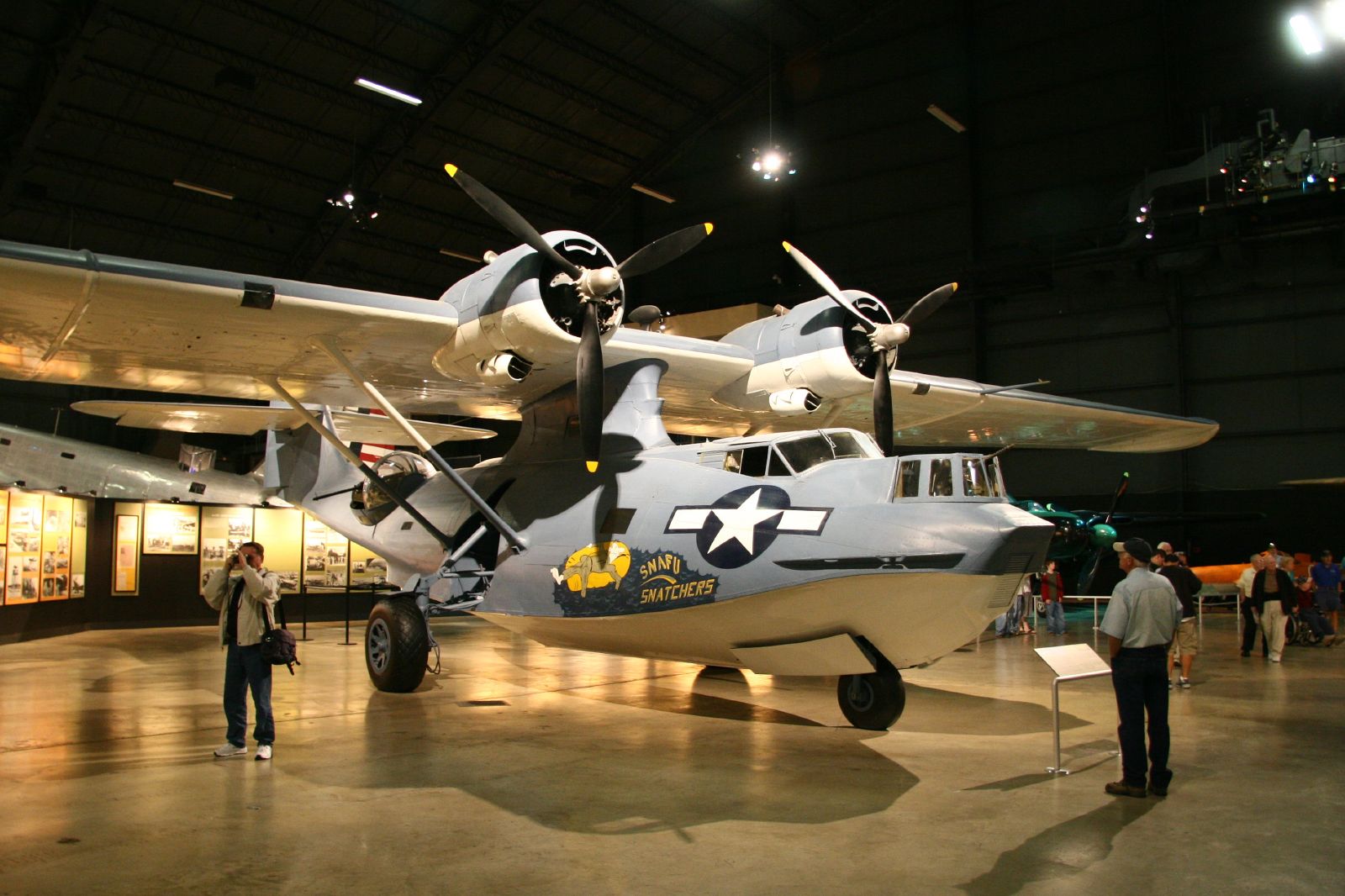 a world war one airplane on display in a hanger