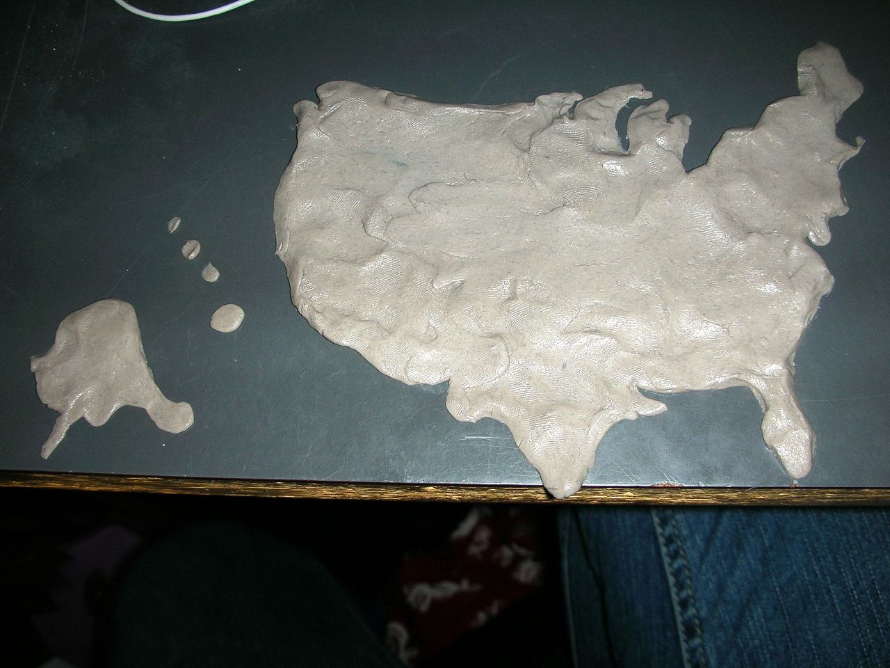 the white powder is shaped to look like the united states