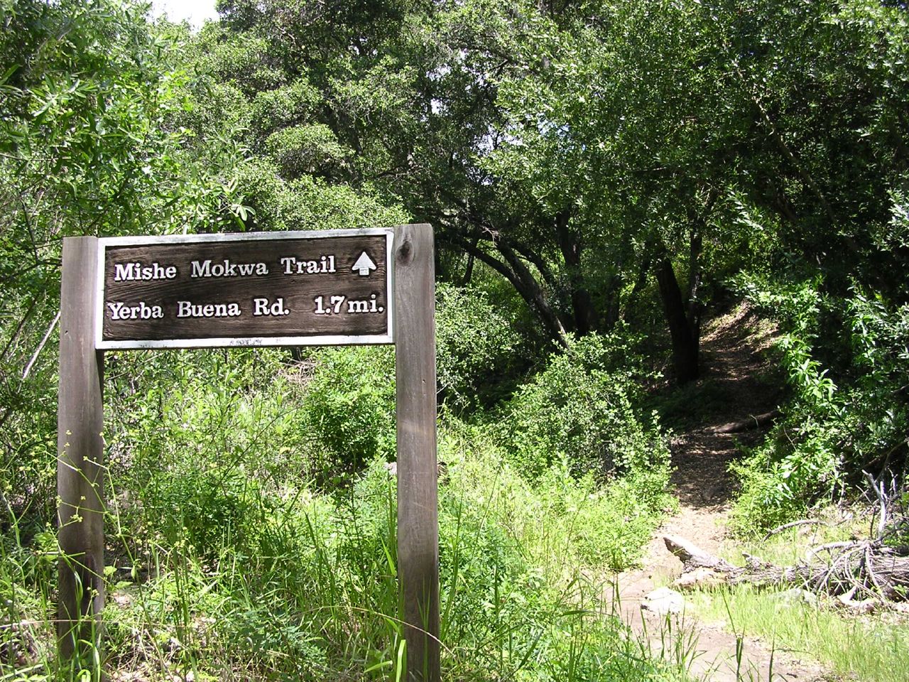 the trail sign shows where hikers can find