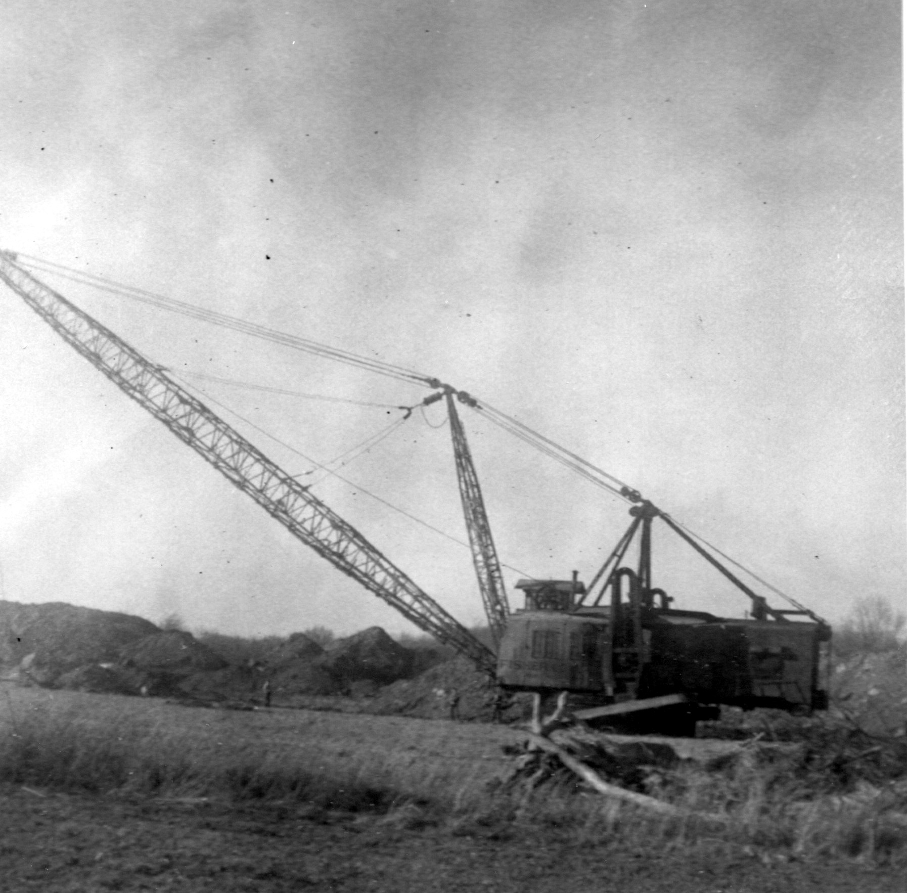 an old po of a crane in the grass