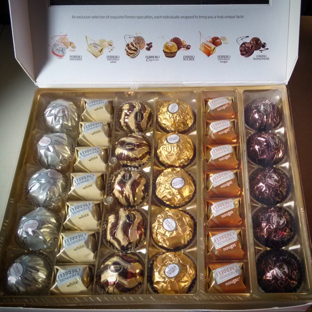 an assortment of assorted chocolates in a box