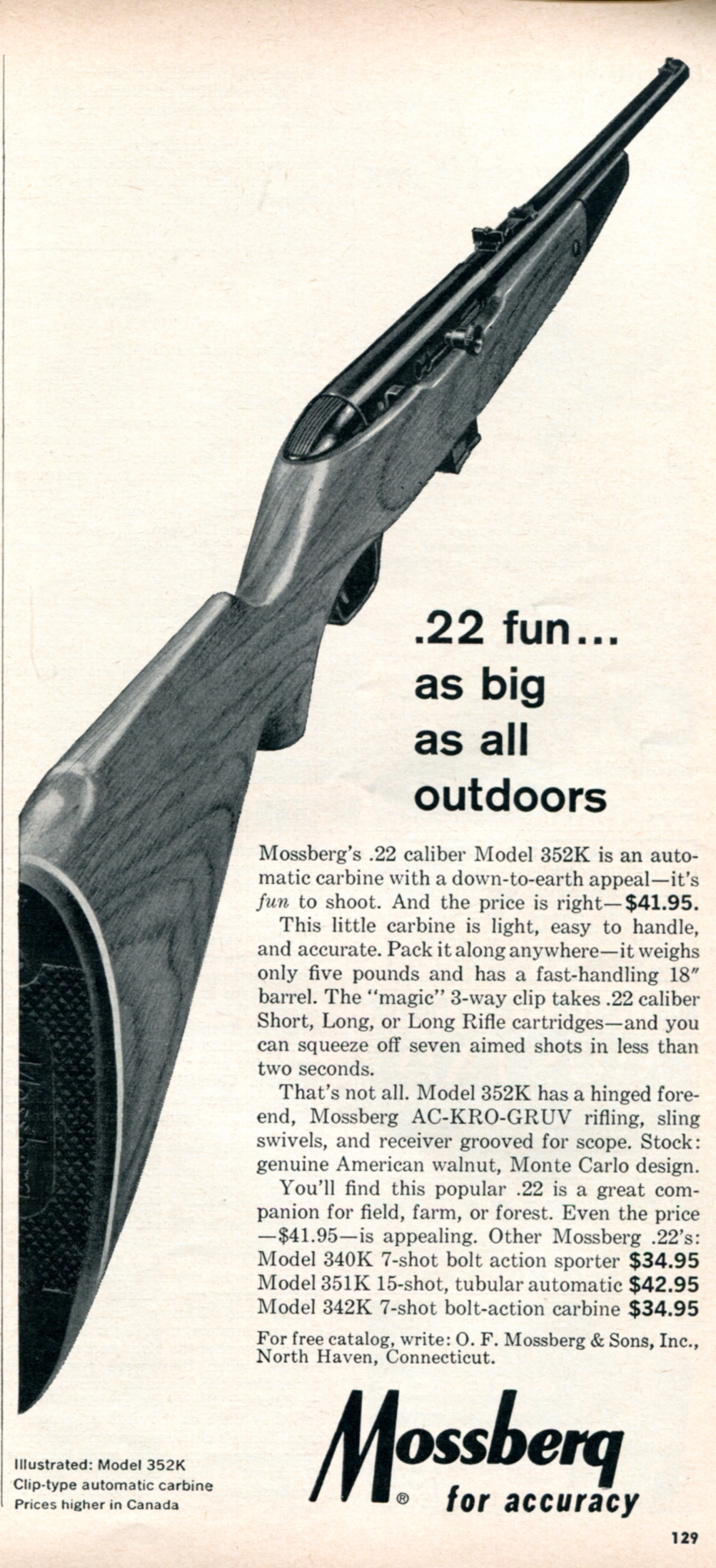 a advertit for mossberg sgun with an image of a gun