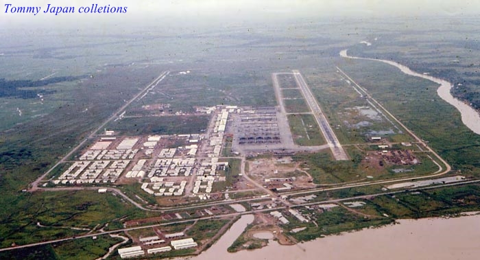 an aerial view of an airport in a wide area of land