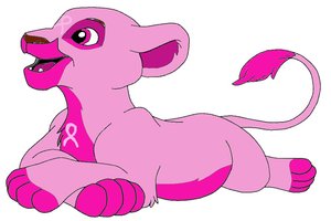 a cartoon of a pink colored animal laying down