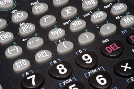 a close up of the keys and numbers of a calculator