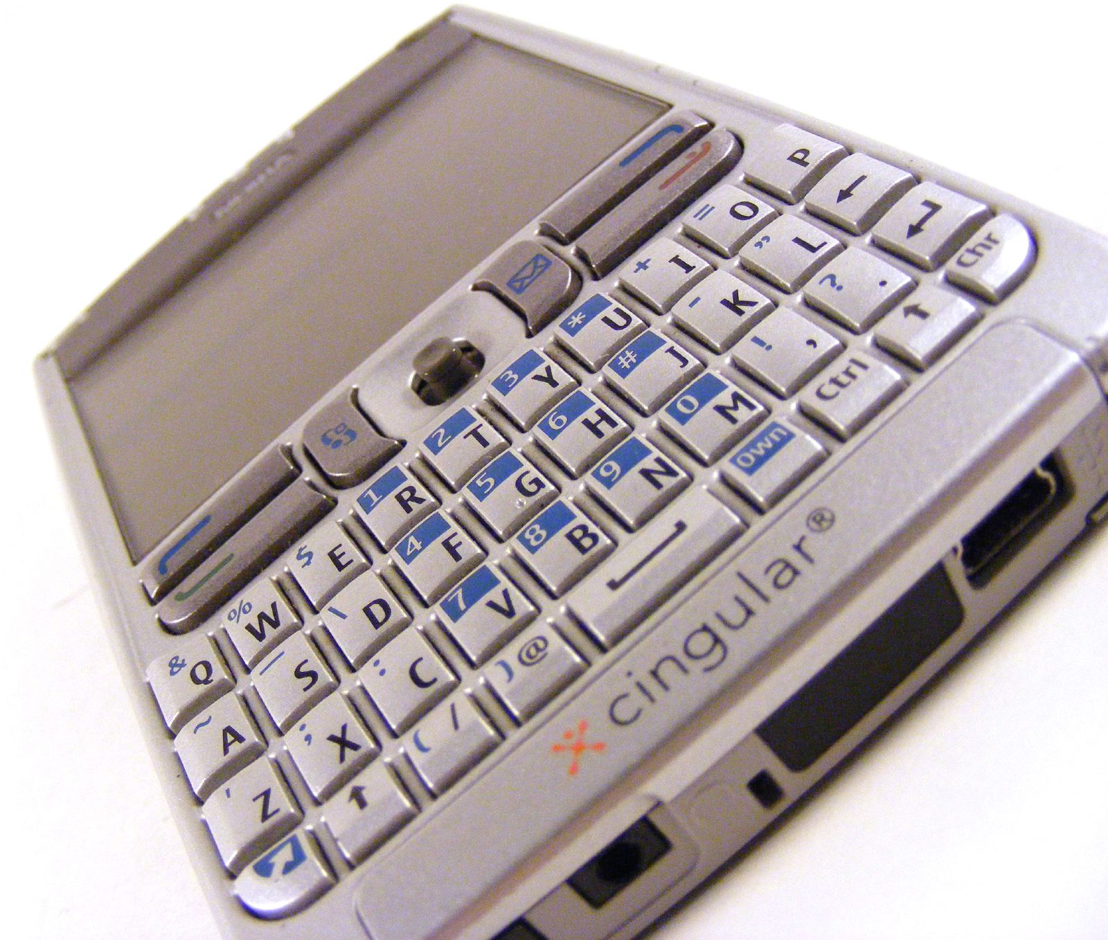 a close up image of an old cell phone