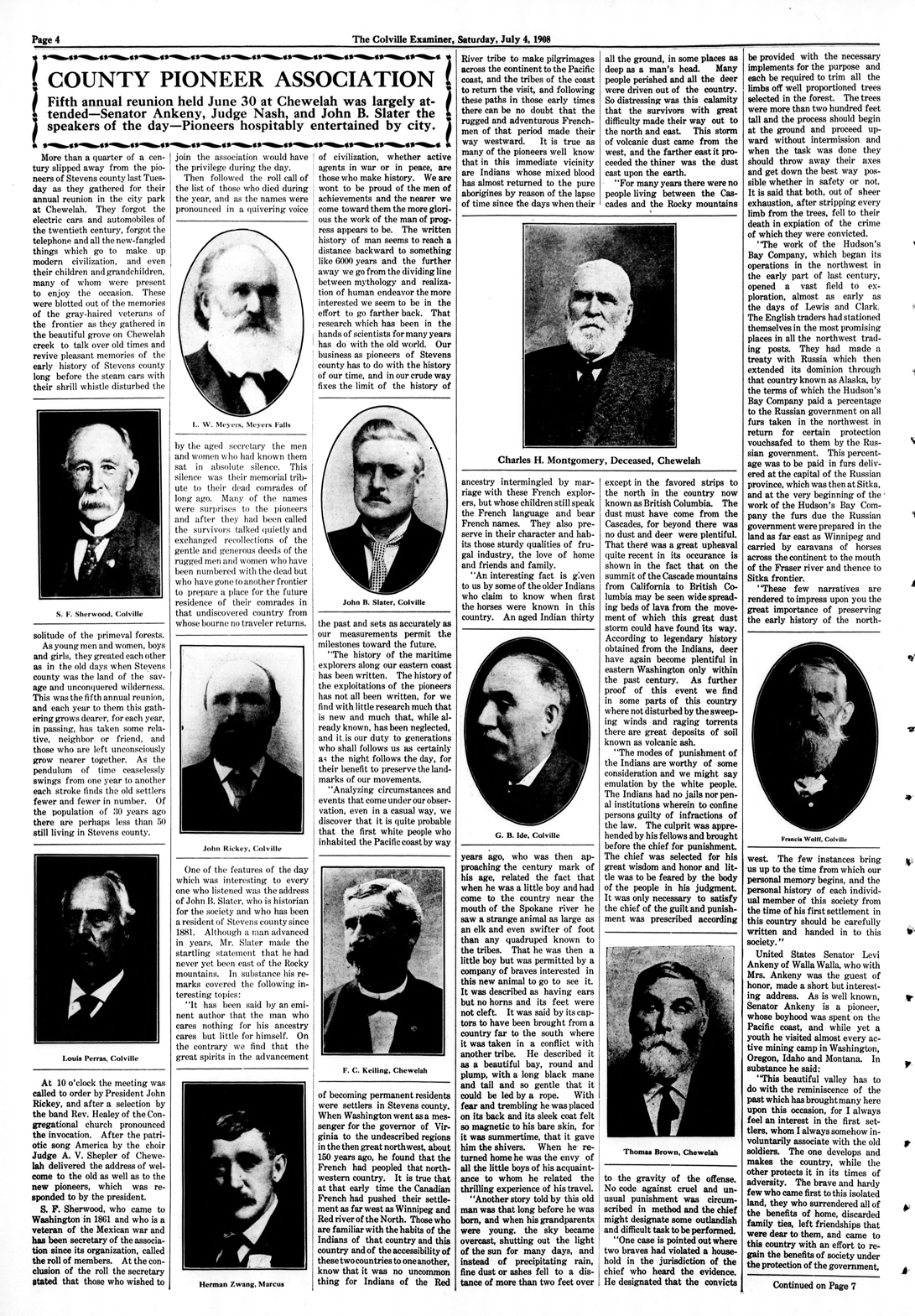 an article with several heads, a man in black and white