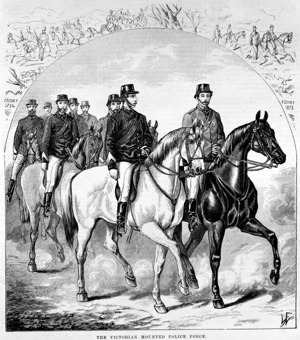an image of three men riding horses together