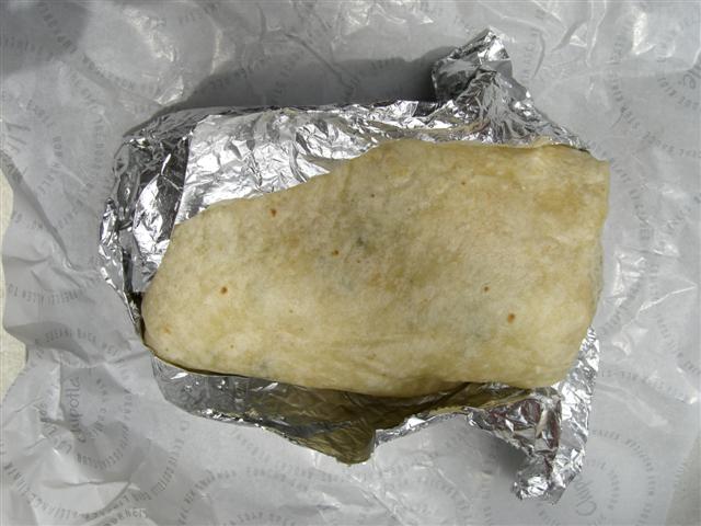 a piece of foil that is wrapped in food