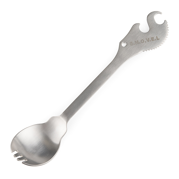 a spoon with a wrench on top of it