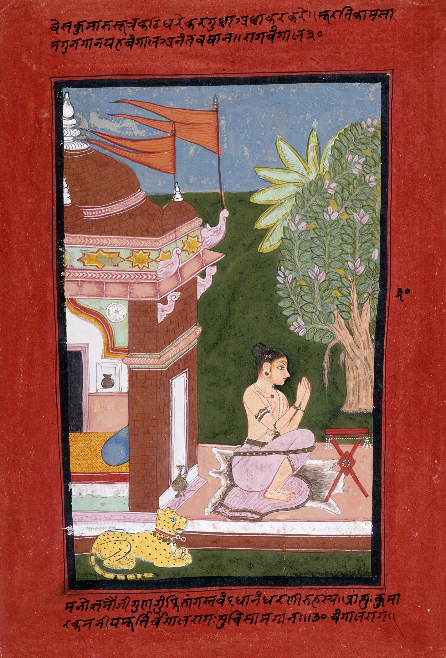 an ancient painting of a man sitting on the ground