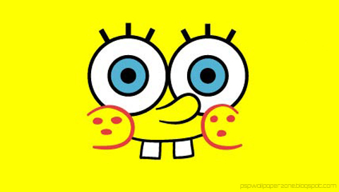 a cartoon character with big eyes on a yellow background