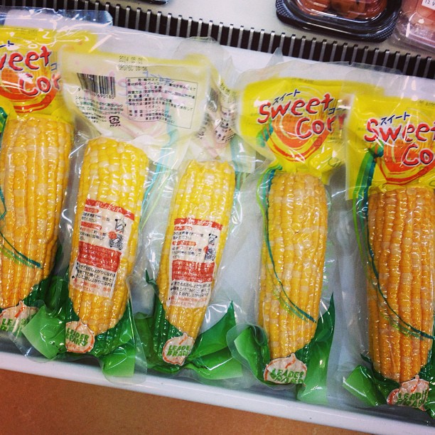 a package of corn on the cob is shown