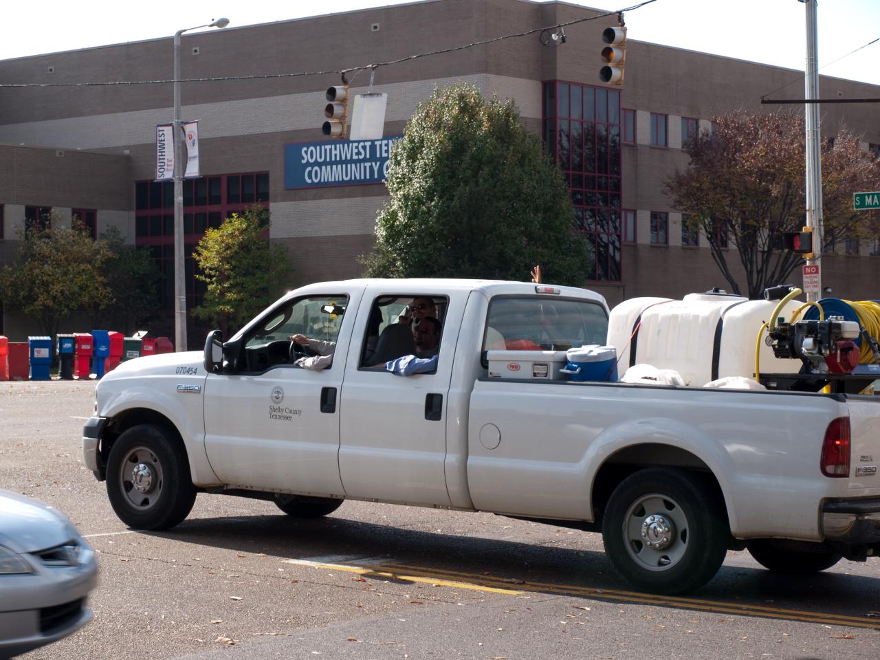 an image of a truck with luggage in the back