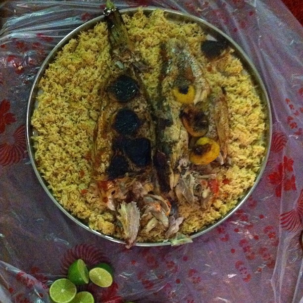a dish of rice and other ingredients