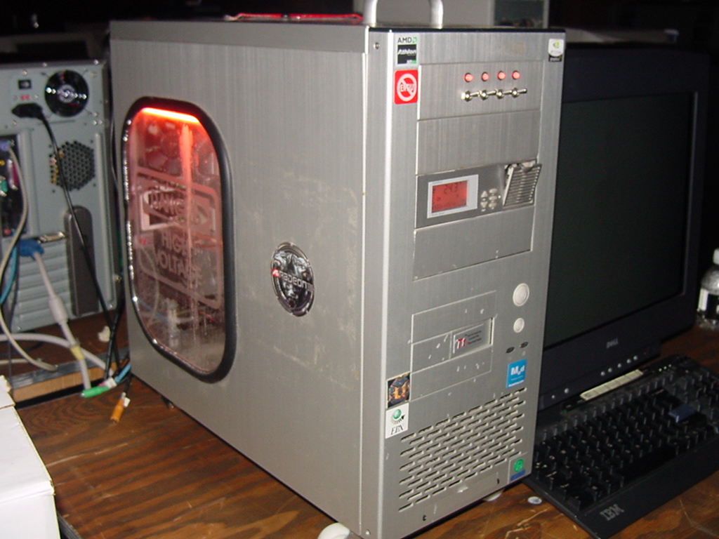 a desktop computer in front of a monitor