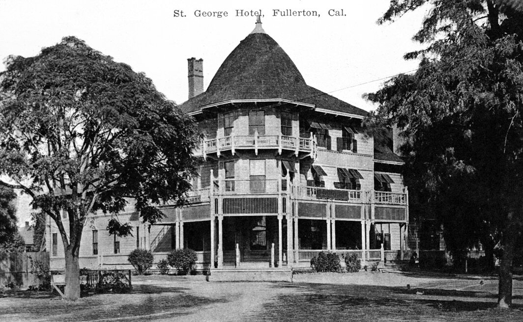 black and white image of the exterior of st george el in radleyton, ca
