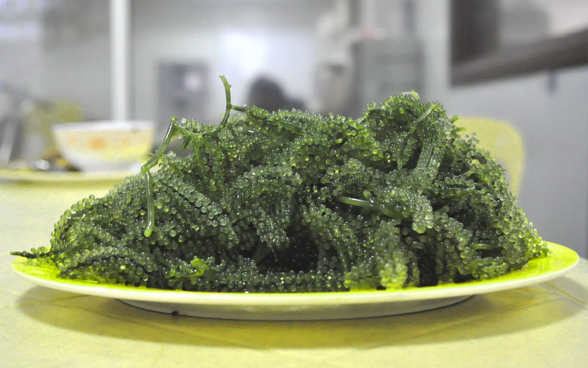 a pile of greens is on a plate