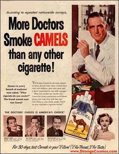 an old ad for cigarettes smoking a horse