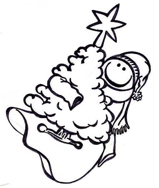 a cartoon sheep has been drawn to look like he is holding the star