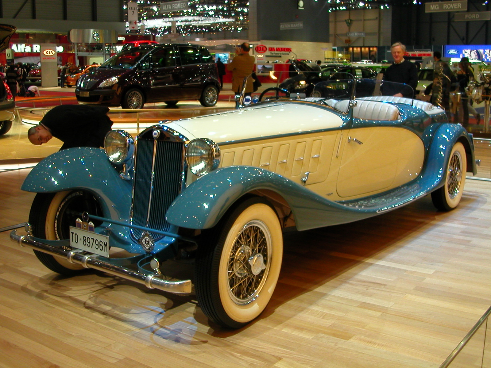 vintage car on display at a car show